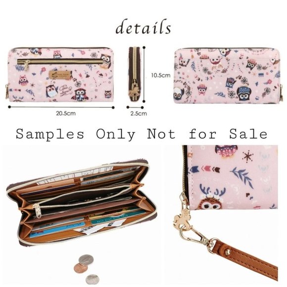 Waterproof Plaid Zipper Wristlet Long Wallet - Picture 3 of 9